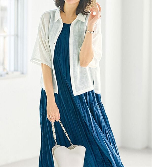 BELLUNA（ベルーナ）の「真夏のおしゃれを楽しむクリンクルプリーツワンピ（その他ワンピース）」｜詳細画像