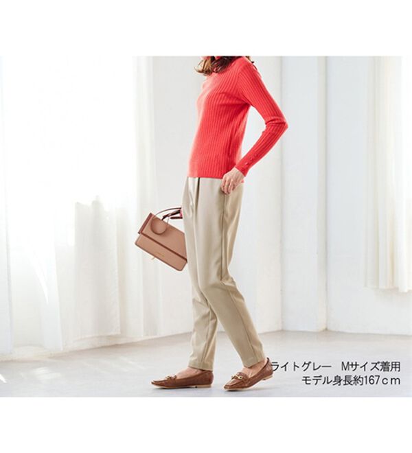 RANAN（ラナン）の「あったか！裏起毛美脚シルエットタックパンツ（フルレングスパンツ）」｜詳細画像