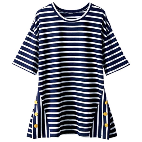 BELLUNA（ベルーナ）の「サイドボタンボーダー切替プルオーバー（カットソー）」｜詳細画像