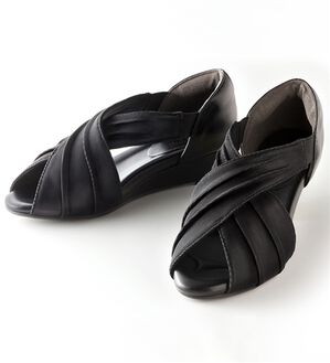 「美歩人（びふっと）シャーリングパンプス（パンプス）」｜ブラック