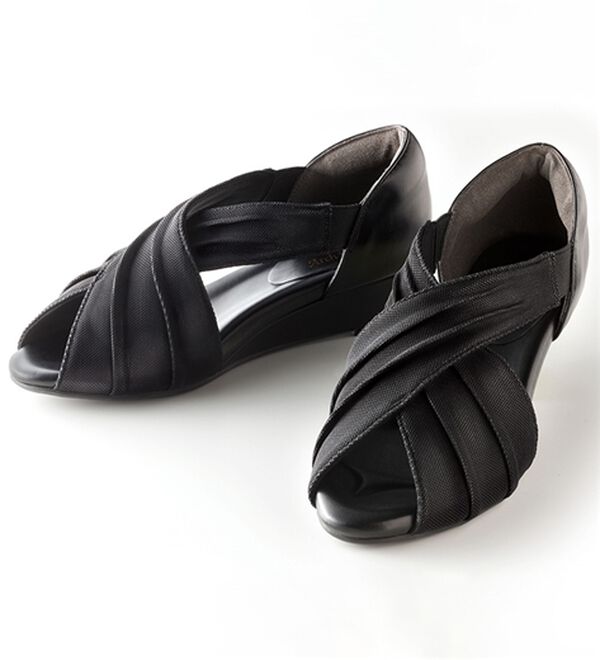 「美歩人（びふっと）シャーリングパンプス（パンプス）」｜ブラック