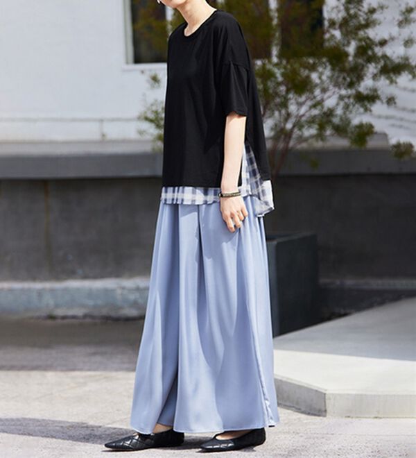 RANAN（ラナン）の「サテンワイドパンツ（ワイドパンツ・ガウチョ）」｜詳細画像