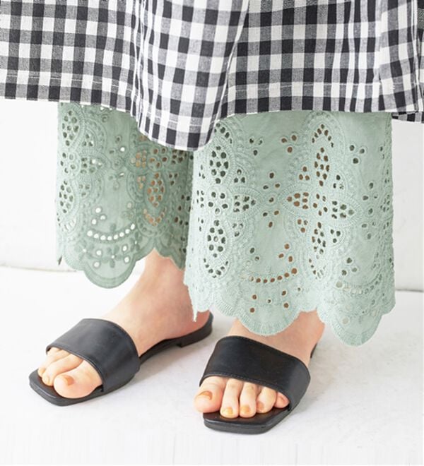 Viola e Viola（ヴィオラ エ ヴィオラ）の「綿レース使いペチパンツ（肌着・インナーウェア）」｜ミント