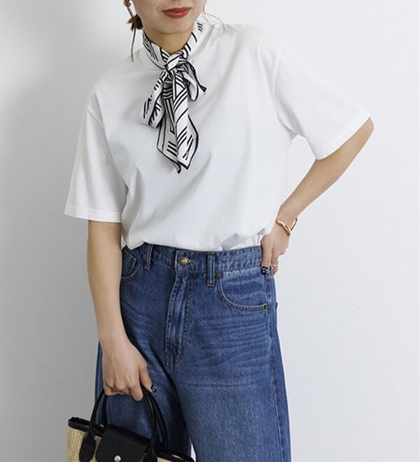 BELLUNA（ベルーナ）の「【汗ジミ対策◎】＜エアリーアイスコットン＞オーバーサイズＴシャツ【選べる袖丈】（カットソー）」｜詳細画像