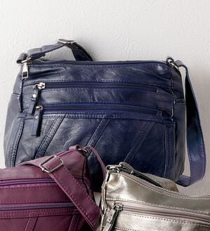 「風合いやわらかショルダーバッグ（ショルダーバッグ）」｜ネイビー