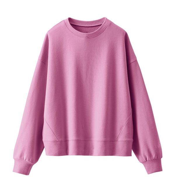 BELLUNA（ベルーナ）の「袖ワンポイント刺しゅう裏毛プルオーバー（カットソー）」｜ピンク