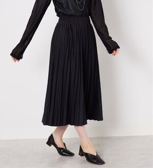BELLUNA（ベルーナ）の「洗っても形が崩れにくい！プリーツスカート（ロングスカート）」｜黒