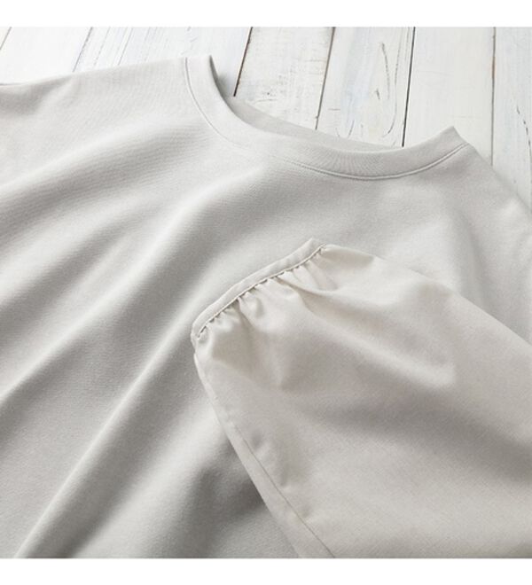 Viola e Viola（ヴィオラ エ ヴィオラ）の「綿混ミニ裏毛異素材切替フレアートップス（カットソー）」｜詳細画像