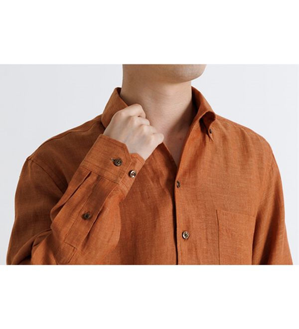 「＜コムルヴァン・オム＞大人のフレンチリネン１００％シャツ（メンズシャツ）」｜詳細画像