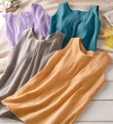 LAVIENNE（ラヴィエンヌ）の「【４色組】ブラいらずの綿１００％楊柳トップス（肌着・インナーウェア）」