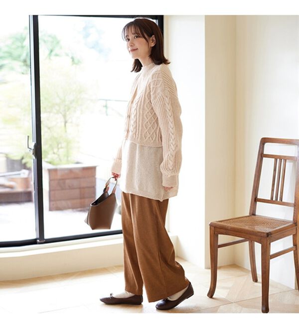 Viola e Viola（ヴィオラ エ ヴィオラ）の「【２点セット】ケーブルカーデ＆チュニックセット（アンサンブル）」｜詳細画像