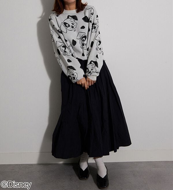 BELLUNA（ベルーナ）の「＜Ｄｉｓｎｅｙ＞【１０１匹ワンちゃん】総柄ジャカードゆったりセーター（ニット・セーター）」｜詳細画像