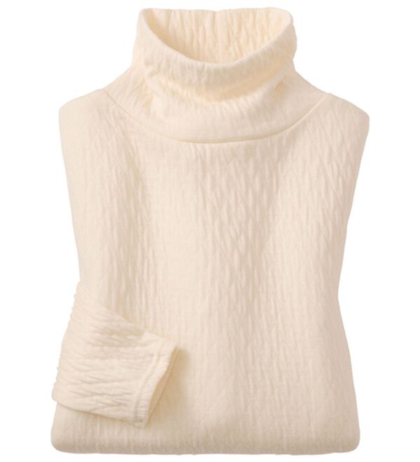 「【３色組】すごくのび～る綿混ふっくら編みタートル（肌着・インナーウェア）」｜詳細画像