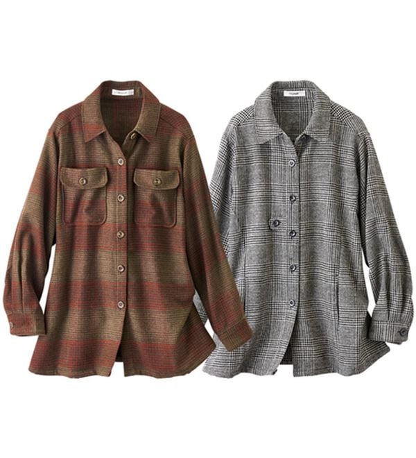 ルフラン（ルフラン）の「【２色組】あたたかウール混ブラウスジャケット（その他ジャケット）」｜2色組