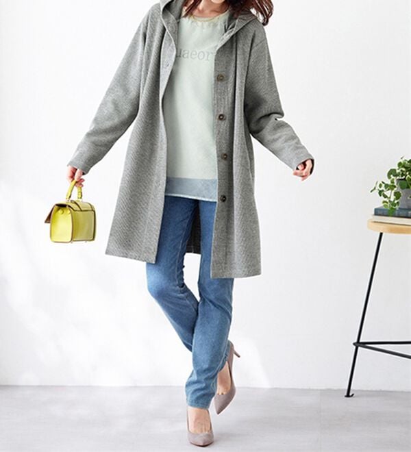 BELLUNA（ベルーナ）の「ニット見え素材フードカーディガン（その他カーディガン）」｜詳細画像