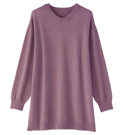alotta（アロッタ）の「洗える！ゆるニットＶネックチュニック（チュニック）」
