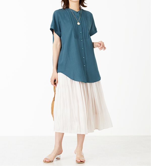 BELLUNA（ベルーナ）の「ビンテージ素材ドルマンシャツチュニック（チュニック）」｜詳細画像