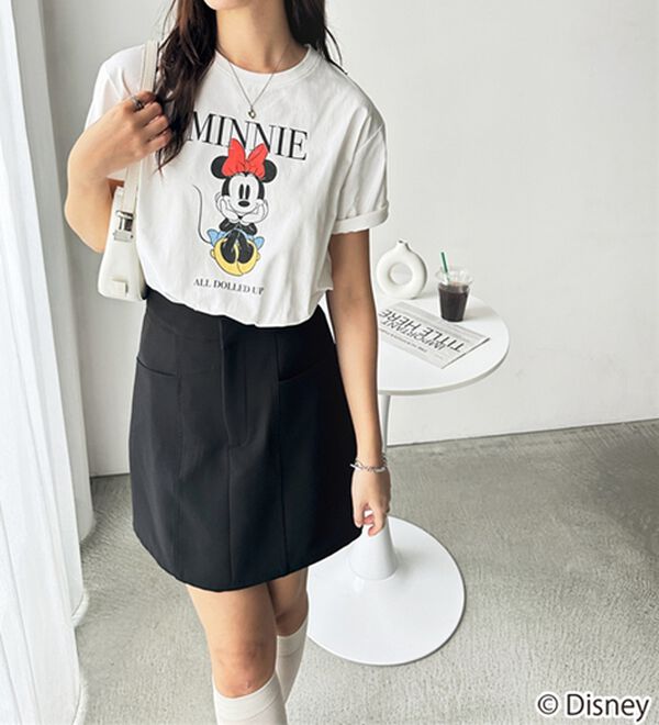GeeRA（ジーラ）の「【Disney/ディズニー】別注/Mickey Mouse＆Minnie Mouse/ヴィンテージプリントTシャツ（カットソー）」｜詳細画像