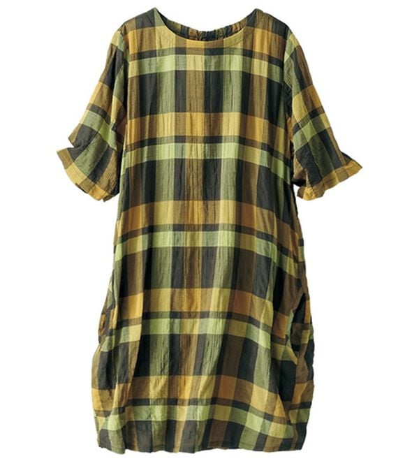 BELLUNA（ベルーナ）の「シャーリング素材ゆったりチュニック（チュニック）」｜イエロー系