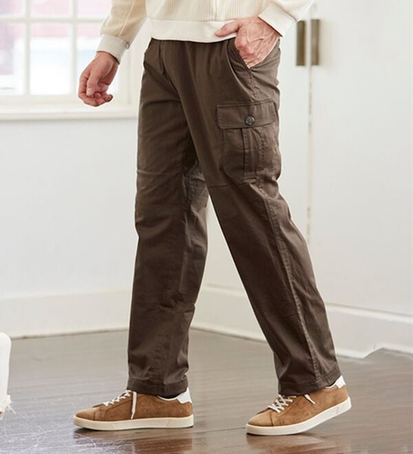 「＜コムルヴァン・オム＞ラクして暖か裏フリースパンツ（メンズフルレングスパンツ）」｜詳細画像