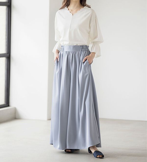 RANAN（ラナン）の「ひんやり！キャンディースリーブスカラップブラウス（カットソー）」｜詳細画像