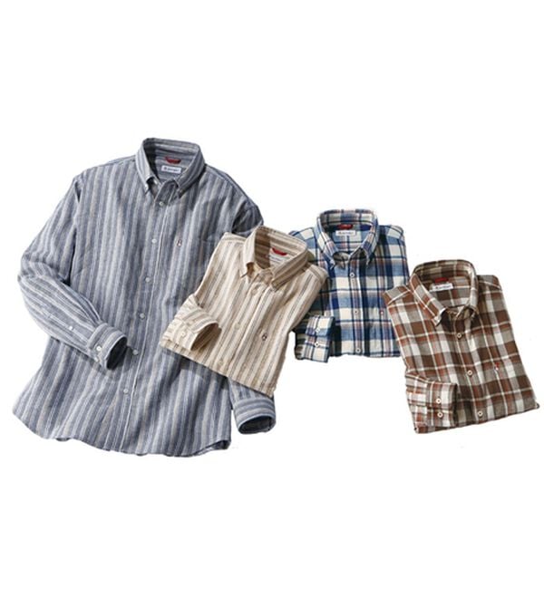 「＜ハッシュパピー＞しっとり柔らか綿１００％ネルシャツ（メンズシャツ）」｜詳細画像