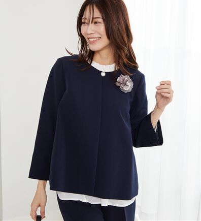 BELLUNA（ベルーナ）の「＜セレモニースタイル＞パール付袖フレアージャケット（その他ジャケット）」