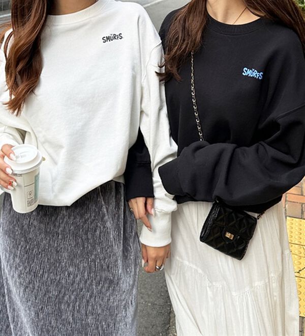 GeeRA（ジーラ）の「【スマーフ】コラボプリントスウェット（メンズカットソー）」｜詳細画像