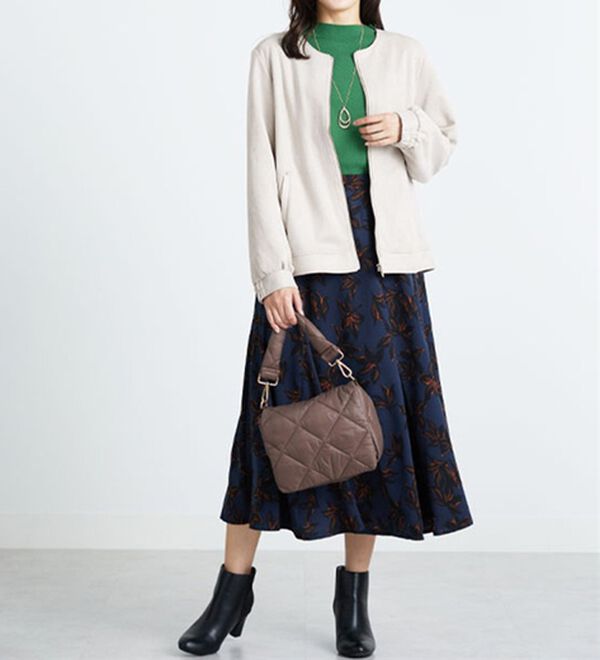 BELLUNA（ベルーナ）の「スエード調素材ノーカラージャケット（ノーカラージャケット）」｜詳細画像