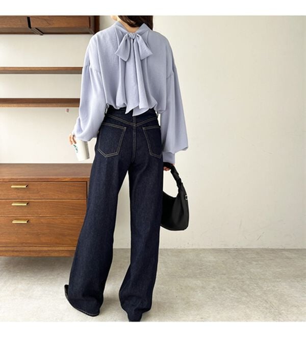 GeeRA（ジーラ）の「前後２ｗａｙボウタイブラウス（ブラウス）」｜詳細画像