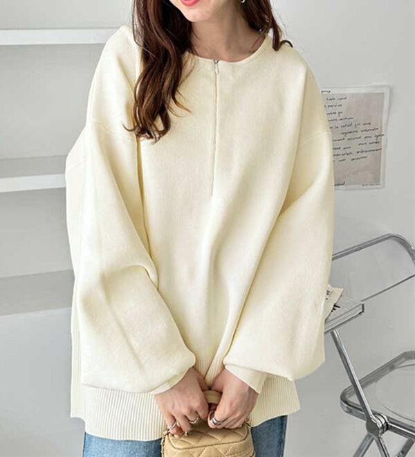 GeeRA（ジーラ）の「ハーフジップニットプルオーバー（ニット・セーター）」｜詳細画像