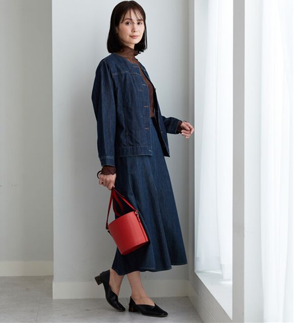 BELLUNA（ベルーナ）の「やわらかデニム素材フレアースカート（ロングスカート）」｜詳細画像