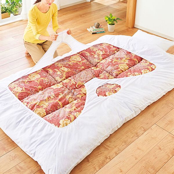 「クローバー型掛布団カバー２枚組（掛布団カバー）」｜ホワイト