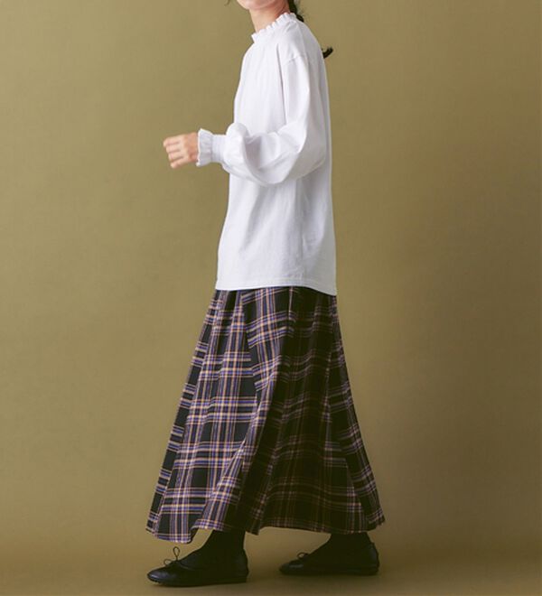 Viola e Viola（ヴィオラ エ ヴィオラ）の「綿１００％スモッキング衿＆袖プチハイトップス（カットソー）」｜詳細画像