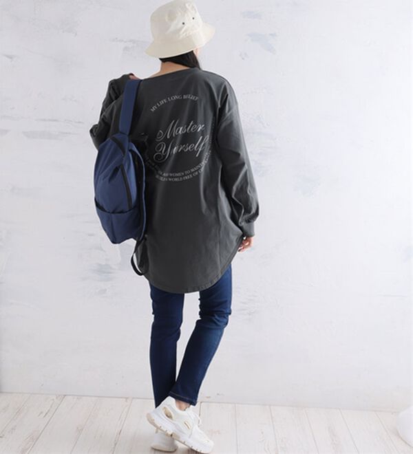 A HAPPY MARILYN（アハッピーマリリン）の「【Ｌ～８Ｌ／選べるデザイン】綿１００％ロングＴシャツ（Tシャツ）」｜詳細画像