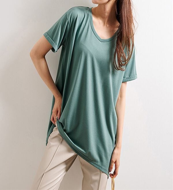 RANAN（ラナン）の「ひんやり！レディゆるシルエットＴシャツ（カットソー）」｜詳細画像