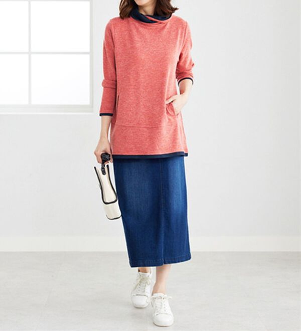 BELLUNA（ベルーナ）の「衿デザイン配色チュニック（チュニック）」｜詳細画像