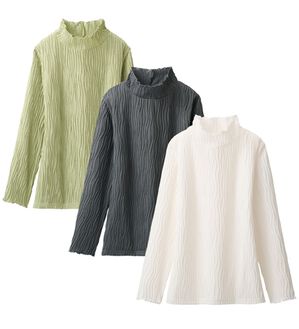 「【３色組】重ね着を楽しむメロウジャカードインナー（肌着・インナーウェア）」｜3色組