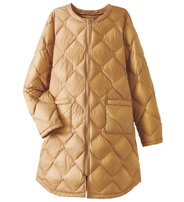 BELLUNA（ベルーナ）の「洗える！軽量ダウンノーカラーコート（ポーチ付）（ハーフコート）」｜詳細画像