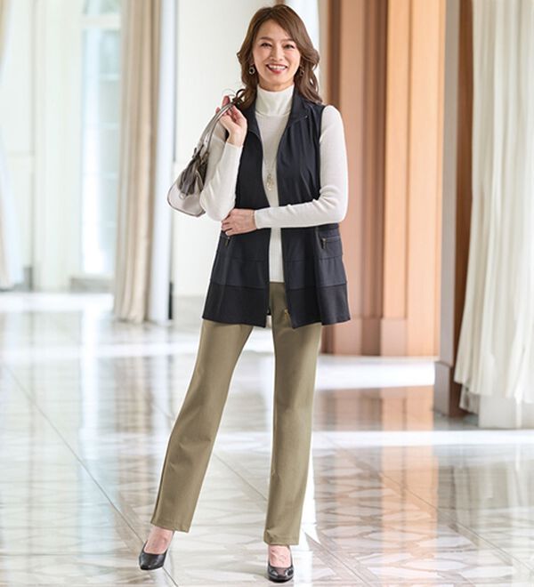 BELLUNA（ベルーナ）の「日本製ハイテンションストレートパンツ（フルレングスパンツ）」｜詳細画像