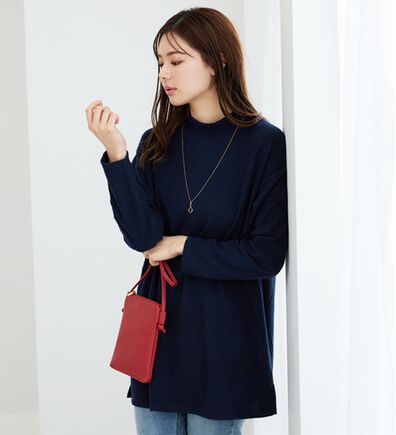 BELLUNA（ベルーナ）の「ふんわりジャカード素材ハイネックチュニック（チュニック）」