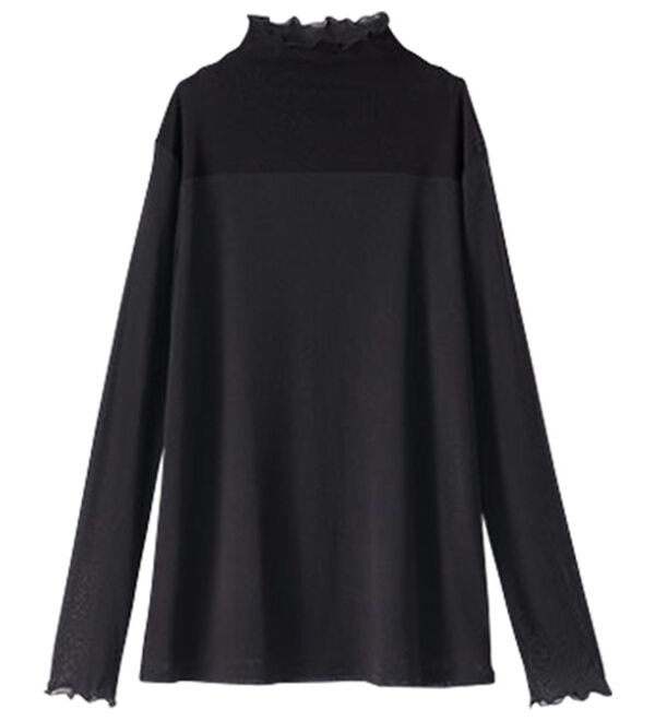 BELLUNA（ベルーナ）の「冬のコーデにちょい足し♪シアーハイネックプルオーバー（カットソー）」｜黒