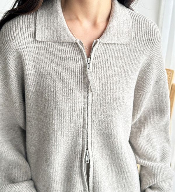 GeeRA（ジーラ）の「ダブルジップニットカーデ（ニットカーディガン）」｜詳細画像