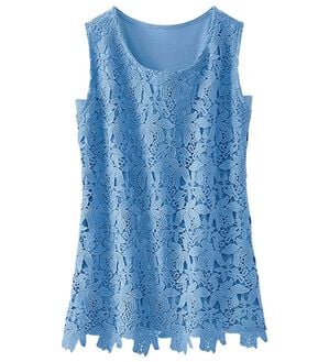 BELLUNA（ベルーナ）の「こっそり汗対策！抗菌防臭レース使いタンクトップ（タンクトップ・キャミソール）」｜ラベンダー