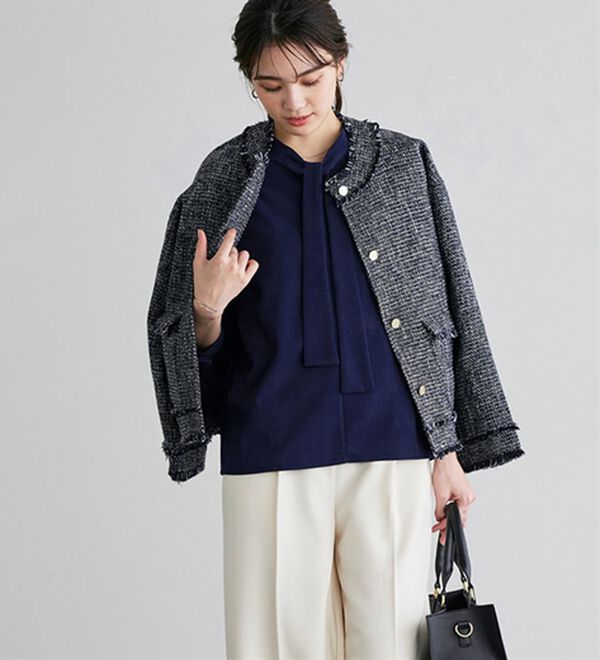 Pierrot（ピエロ）の「タイデザインＴブラウス（ブラウス）」｜詳細画像