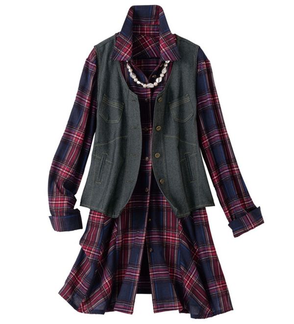 ルフラン（ルフラン）の「デニムベスト&times;ブラウスアンサンブル＜ラティール＞（アンサンブル）」｜詳細画像