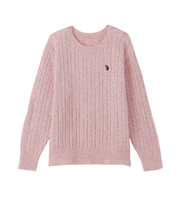 RANAN（ラナン）の「＜U.S.POLO ASSN.ユーエスポロアッスン＞ ワンポイントケーブルニット（ニット・セーター）」｜詳細画像
