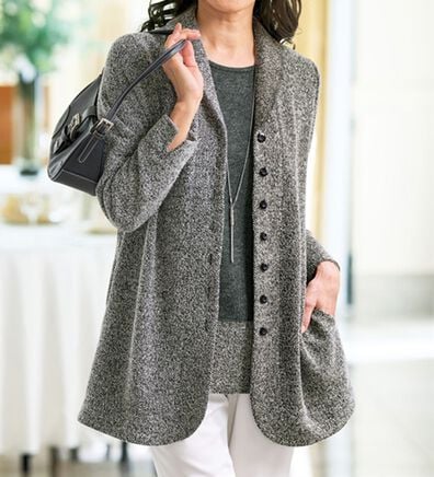 BELLUNA（ベルーナ）の「《ジャケットなのに動きやすい！》杢調カットツイード素材アンサンブル（その他ジャケット）」