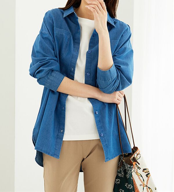 BELLUNA（ベルーナ）の「ポケット付デニムシャツチュニック（チュニック）」｜詳細画像