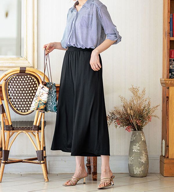 BELLUNA（ベルーナ）の「ヒンヤリ冷感イージーガウチョパンツ（ワイドパンツ・ガウチョ）」｜詳細画像